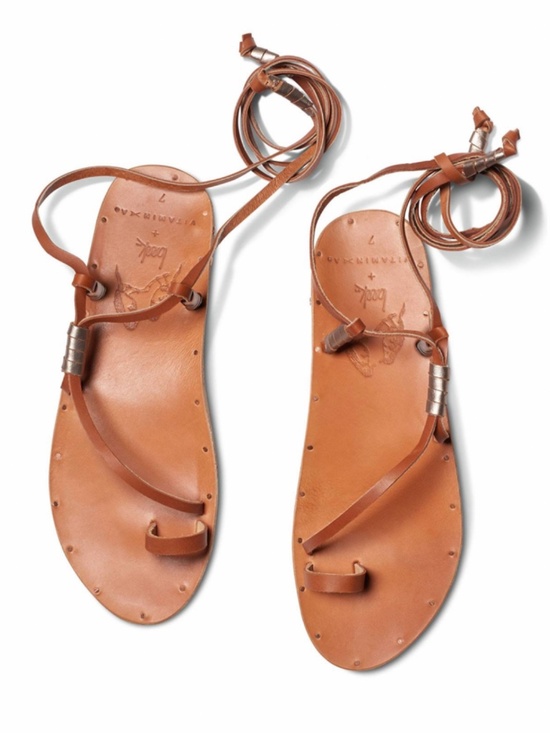 beek Shoes - VITAMIN A + BEEK Gladiator Ankle/Leg Wrap Sandal Tan Size 9